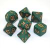 Dice - Dusty Green/ copper (7 Dice in Display) 