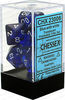 Dice - Translucent Polyhedral Blue/White (7 Dice in Display) 