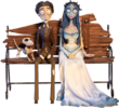 Corpse Bride - Victor and Emily on Bench 1:10 Scale Figure Set