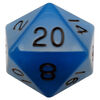 MDG - 35mm Mega Acrylic D20 Dice Glow Blue