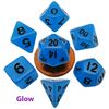 Dice - Mini Polyhedral Dice Set: Glow Blue with Black Numbers