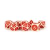 Dice - Enamel Acrylic Polyhedral Dice Set: Ivory with Red Enamel