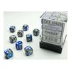 Dice - Gemini 12mm d6 (36 Dice) Blue-Steel/white Dice