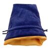 Dice Bag Small Blue Velvet with Gold Satin Lining