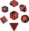 MDG - Mini Polyhedral Dice Set: Red/Black w/ Gold  Number