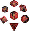 MDG - Mini Polyhedral Dice Set: Red/Black with Gold Numbers