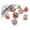 Lab Dice - Borealis Polyhedral Rose Gold/Light Blue 7-Die Test Tube Set