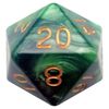 MDG - 35mm Mega Acrylic D20 Dice Combo Attack Green/L. Green w/ Gold Numbers