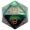 MDG - 35mm Mega Acrylic D20 Dice Combo Attack Green/Light Green with Gold Numbers