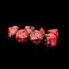 Dice - Acrylic Dice: Red/Black with Gold Numbers Polyhedral Dice Set