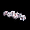 Dice - Acrylic Dice: Marble with Red Numbers Polyhedral Dice Set