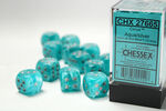 Cirrus - 16mm d6 Aqua/silver Dice Block (12 dice)