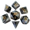 Dice - Acrylic Dice: Marble with Gold Numbers Polyhedral Dice Set