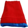 Dice Bag Large Red Velvet with Blue Satin Lining