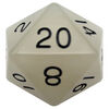 MDG - 35mm Mega Acrylic D20 Dice Glow Clear