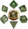 Dice - Ethereal Green White Numbers set of 7