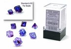 Dice - Nebula Mini-hedral Nocturnal/blue Luminary 7-Die set