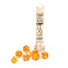 Lab Dice - Borealis Polyhedral Blood Orange/White 7-Die Test Tube Set