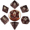 Dice - Ethereal Black White Numbers Set of 7 