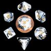 Dice - Mini Polyhedral Dice Set: Marble with Gold Numbers
