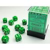Dice - Opaque 12mm d6 (36 Dice) Green/white