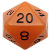 MDG - 35mm Mega Acrylic D20 Dice Glow Orange