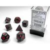 Dice - Velvet Black with red Classic Polyhedral Signature Series Dice