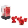 Dice - Opaque Red/ Black (7 Dice in Display) 