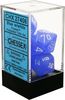 Dice - Frosted Polyhedral Blue/White (7 Dice in Display)