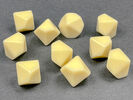 Opaque Polyhedral Bag of 10 Blank Ivory d10