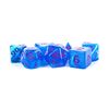 Dice - Acrylic Dice: Stardust - Blue with Purple Numbers Polyhedral Dice Set