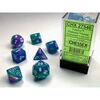 Dice - Festive Waterlily/white Signature Polyhedral 7 Dice Set