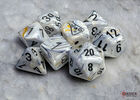Lab Dice - Marble Polyhedral Calcite/black 7-Die Set (with bonus die)