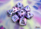 Lab Dice - Festive Polyhedral Hydrangea/black 7-Die Set (with bonus die)