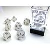Dice - Frosted Clear with black Classic Polyhedral Signature Series Dice