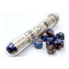 Lab Dice - Lustrous Polyhedral Azurite/Gold 7-Die Test Tube Set