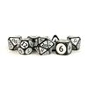 Dice - Enamel Acrylic Polyhedral Dice Set: Black with Silver Enamel