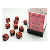 Dice - Gemini 12mm d6 (36 Dice) Black-Red/Gold