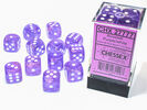 Borealis - 16mm d6 Purple/white Luminary Dice Block (12 dice)