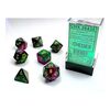 Dice - Gemini Black-Green with Gold Classic Polyhedral Signature Series Dice