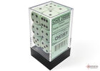 Opaque 16mm d6 Pastel Green/black Dice Block (12 dice)