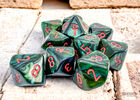 Scarab - Jade/red Ankh Set of Ten d10s