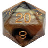 MDG - 35mm Mega Acrylic D20 Dice Combo Attack Black/Yellow w/ Gold Numbers