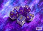 Borealis - Polyhedral Royal Purple/gold Luminary 7-Die Set