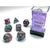 Dice - Festive Mosaic/Yellow Polyhedral 7 Dice Set