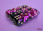 Chessex - Gemini 16mm d6 (12 dice) Black-Purple/gold