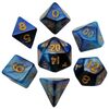 Dice - Mini Polyhedral Dice Set: Blue/Light Blue with Gold Numbers