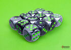 Chessex - Gemini 16mm d6 (12 dice) Black-Grey/green