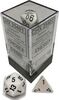 Dice - Opaque White/ Black (7 Dice in Display) 