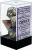 Dice - Festive Polyhedral Carousel/White Polyhedral (7 Dice in Display)